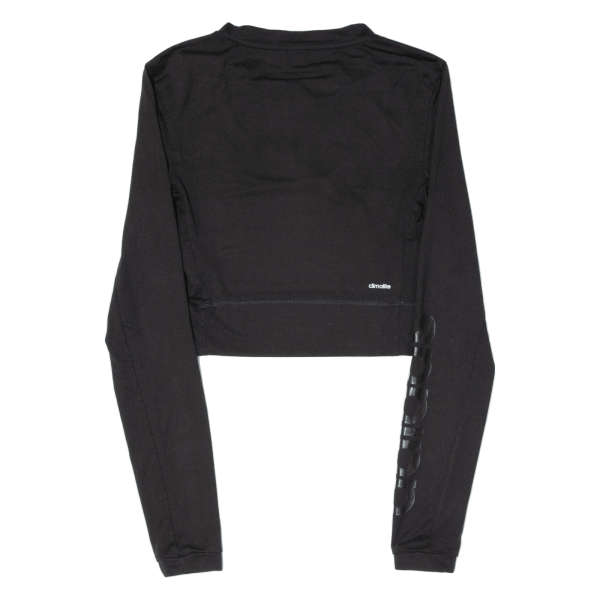 ADIDAS Cropped Womens T-Shirt Black Long Sleeve 1 4 Zip XS Online Hot Sale