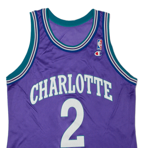 CHAMPION Charlotte Hornets 2 L. Johnson Womens Jersey Purple Sleeveless USA M For Cheap