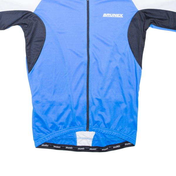 BRUNEX Full Zip Cycling Shirt Mens Jersey Blue L Supply