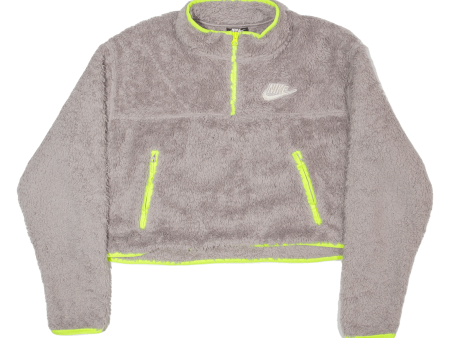 NIKE Crop Womens Jumper Grey 1 4 Zip Tight Knit M Online