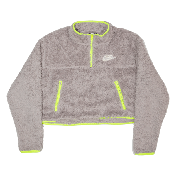 NIKE Crop Womens Jumper Grey 1 4 Zip Tight Knit M Online