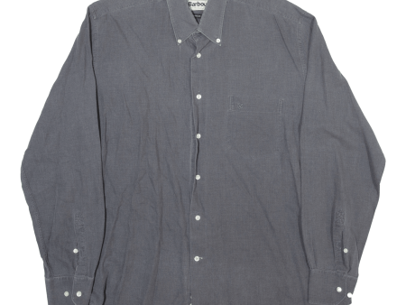 BARBOUR Mens Plain Shirt Grey Long Sleeve M Sale