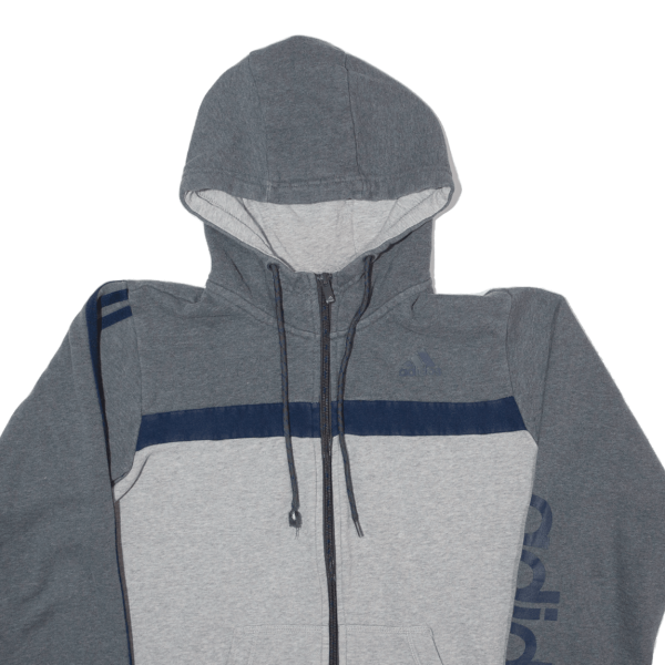 ADIDAS Mens Grey Hoodie Full Zip S Hot on Sale