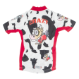 CRAZY IDEA Cow Print Cycling Womens Jersey White 1 2 Zip S Online now