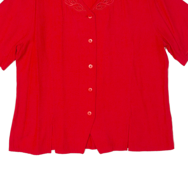 CREATION ATELIER Embroidered Womens Blouse Red Viscose L Supply