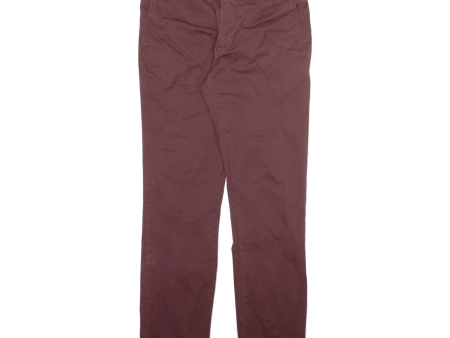 TOMMY HILFIGER Mens Trousers Maroon Slim Straight W30 L30 Sale