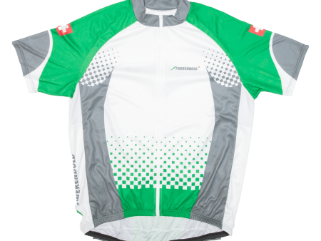 Cycling Full-Zip Mens Jersey White 2XL Supply