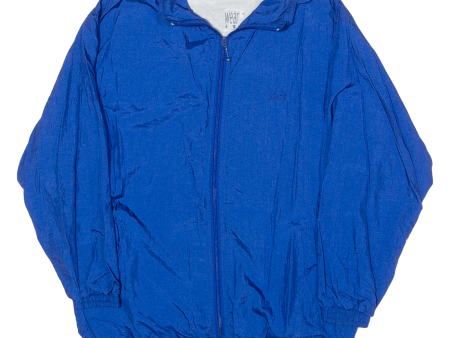 WEARIT Mens Shell Jacket Blue Satin Nylon 90s M For Discount