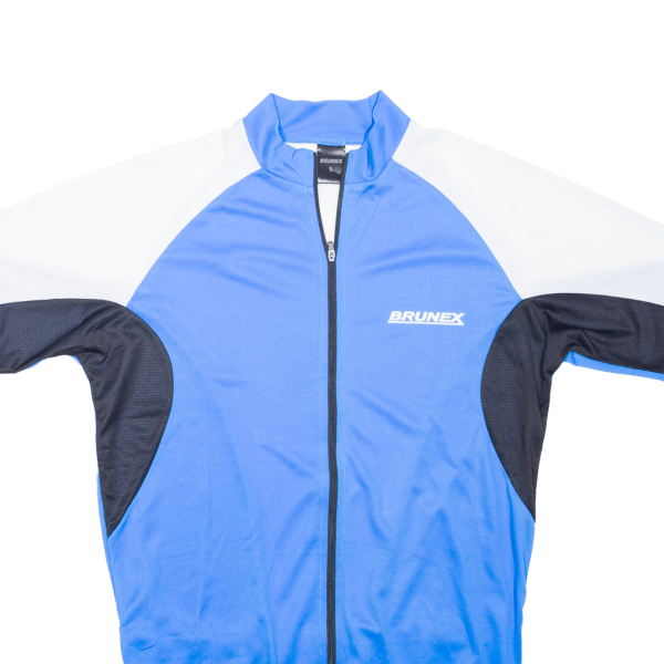 BRUNEX Full Zip Cycling Shirt Mens Jersey Blue L Supply