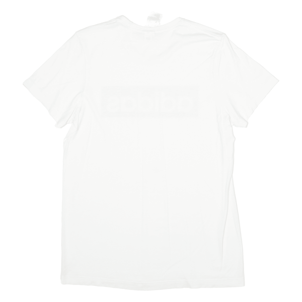 ADIDAS Camo Logo Mens T-Shirt White Crew Neck S Online