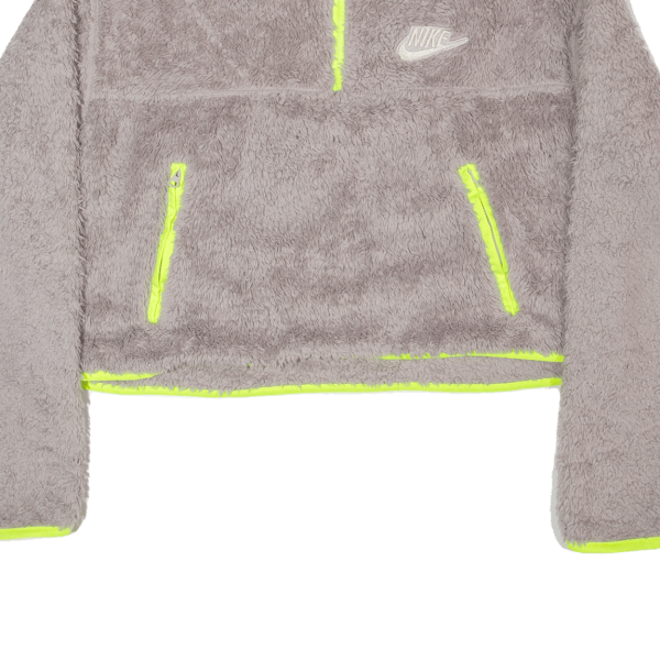 NIKE Crop Womens Jumper Grey 1 4 Zip Tight Knit M Online