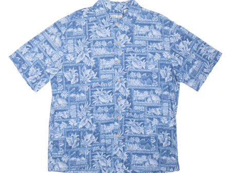 BATIK BAY Mens Hawaiian Shirt Blue Crazy Pattern L Online Hot Sale