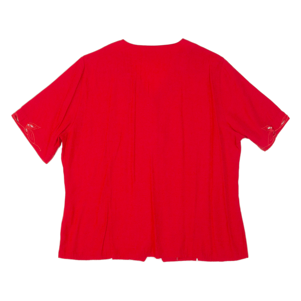 CREATION ATELIER Embroidered Womens Blouse Red Viscose L Supply