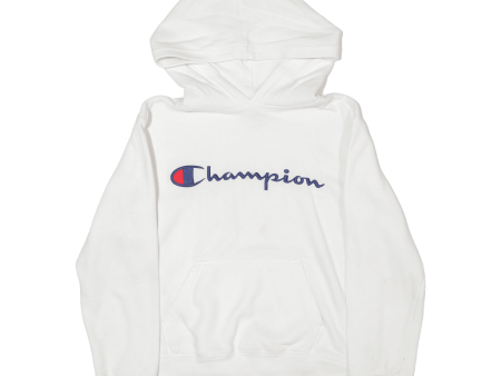 CHAMPION Boys White Hoodie S Online Hot Sale