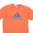 ADIDAS Mens T-Shirt Orange Crew Neck S Sale