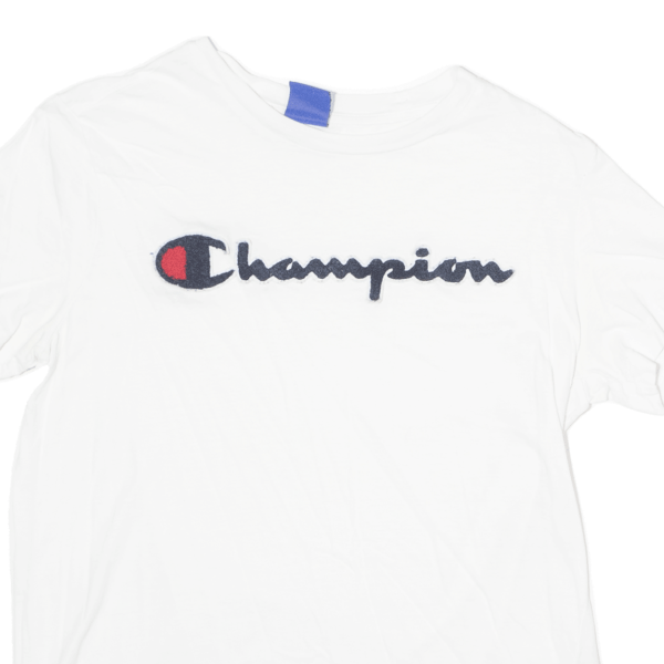 CHAMPION Mens T-Shirt White Crew Neck XS Cheap