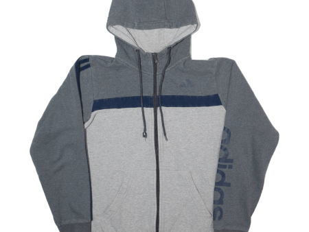 ADIDAS Mens Grey Hoodie Full Zip S Hot on Sale