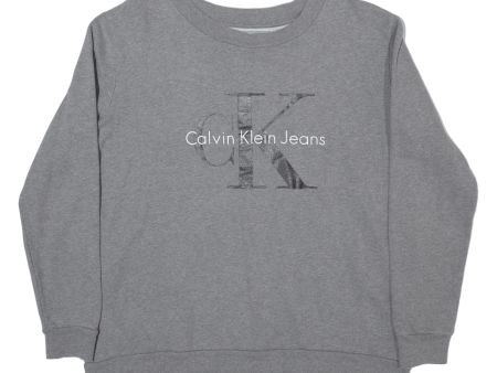 CALVIN KLEIN JEANS Womens Sweatshirt Grey M on Sale