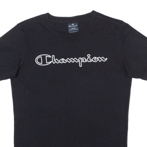 CHAMPION Boys T-Shirt Black L Supply