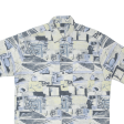 C%A Mens Shirt Blue Crazy Pattern L For Cheap