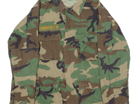 AMERICAN APPAREL INC Woodland Mens Military Jacket Brown Camouflage S Online now