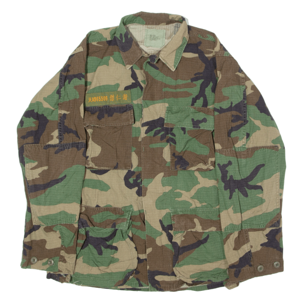 AMERICAN APPAREL INC Woodland Mens Military Jacket Brown Camouflage S Online now