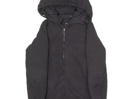 ZARA Womens Puffer Coat Black Hooded S Online Sale