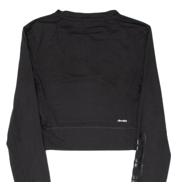 ADIDAS Cropped Womens T-Shirt Black Long Sleeve 1 4 Zip XS Online Hot Sale