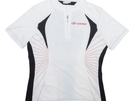 ZIENER Cycling Mens Jersey White 1 4 Zip M Online now