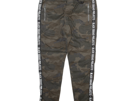 BLACK SQUAD Camo Jogger Style Womens Trousers Grey Regular Tapered W34 L30 Online now