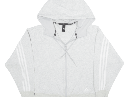 ADIDAS Womens Grey Hoodie Full Zip M Discount