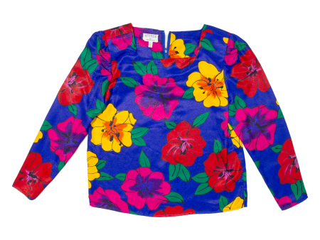 ATTITUDE Womens Printed Blouse Blue Long Sleeve Floral UK 12 Online now