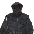 ALPHA INDUSTRIES Insulated Mens Aviator Jacket Black Nylon USA Hooded L Discount