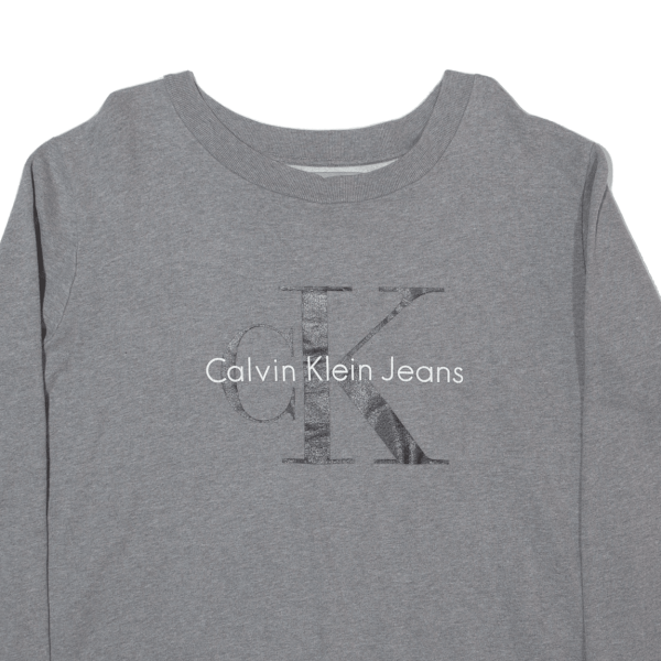 CALVIN KLEIN JEANS Womens Sweatshirt Grey M on Sale