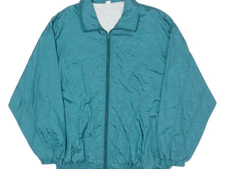 ZED Mens Shell Jacket Blue Satin 90s L Online