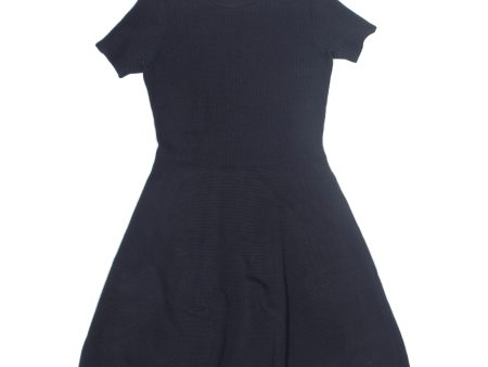 HUGO BOSS Fleala Womens Skater Dress Blue Viscose Short Sleeve Knee Length L Online Hot Sale