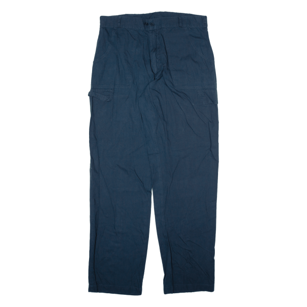 Cargo Mens Trousers Blue Regular Straight W34 L34 Online Hot Sale