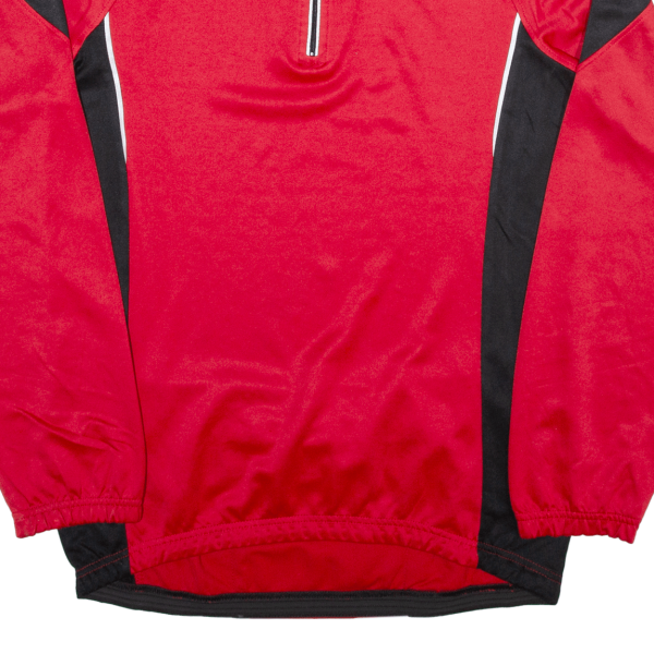 CRANE Cycling Mens Jersey Red Long Sleeve 1 4 Zip L Hot on Sale