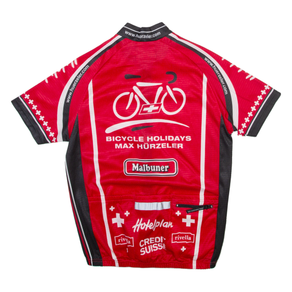 BICYCLE HOLIDAYS Cycling Full Zip Mens Jersey Red M on Sale