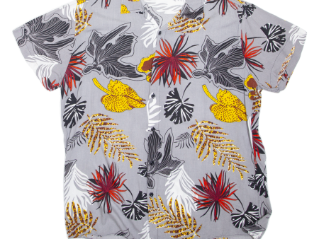 CAMP COSTA Mens Shirt Grey Crazy Pattern M Sale