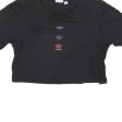 ADIDAS Cropped Womens T-Shirt Black UK 4 Discount