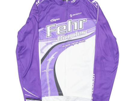 CUORE Full Zip Cycling Womens Jersey Purple Long Sleeve High Neck S For Cheap