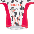 CRAZY IDEA Cow Print Cycling Womens Jersey White 1 2 Zip S Online now