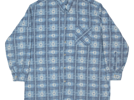 BREMO Mens Shirt Blue Check Long Sleeve L on Sale