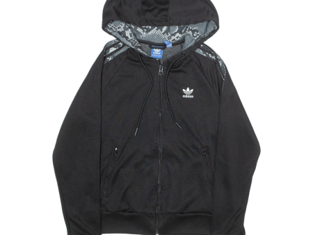 ADIDAS ORIGINALS Snake Print Womens Black Hoodie Full Zip UK 6 For Sale