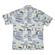 C%A Mens Shirt Blue Crazy Pattern L For Cheap