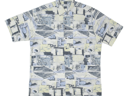 C%A Mens Shirt Blue Crazy Pattern L For Cheap