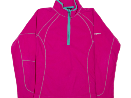 BERGHAUS Womens Jumper Pink 1 2 Zip Tight Knit UK 12 Cheap