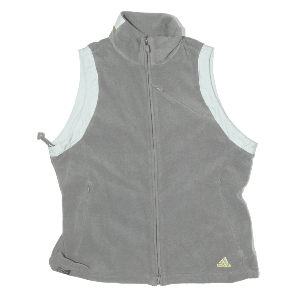 ADIDAS Womens Fleece Gilet Grey Colourblock UK 12 For Discount