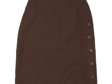 C&A Lined Pockets Belted Womens A-Line Skirt Brown Knee Length S Online Hot Sale